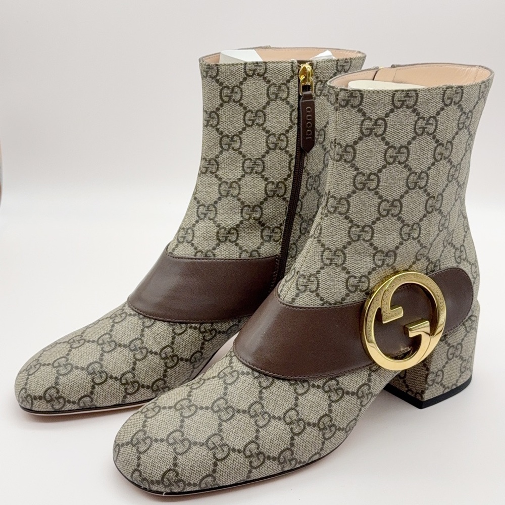 ❌SOLD❌NEW Gucci Women's Blondie GG Supreme Ankle Boots Size 10, 10.5